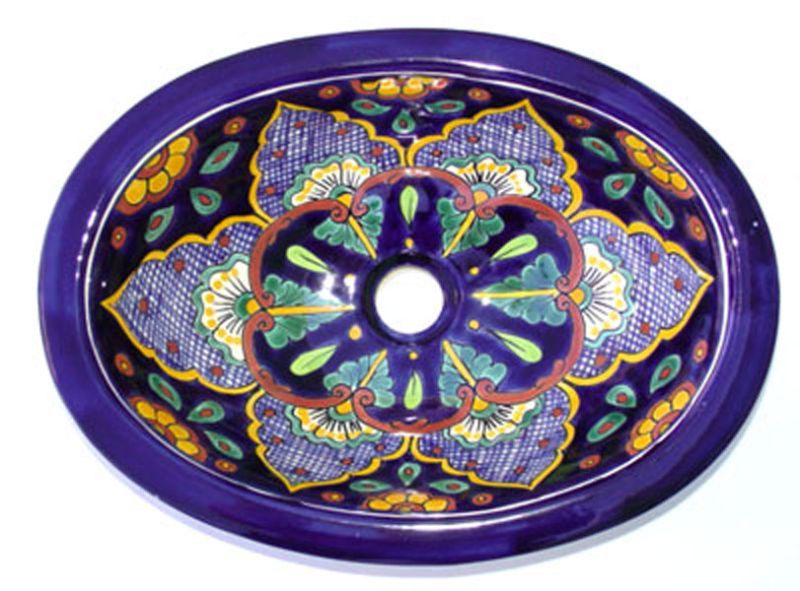 02 Mexican 11.5x16 Ceramic Talavera Bathroom Sink  