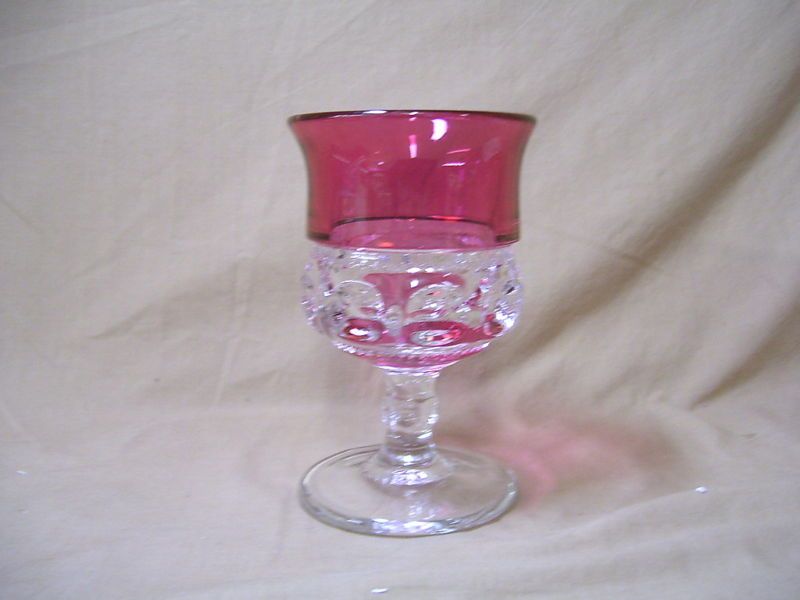 Tiffin Crystal Kings Crown Ruby Water Goblet  