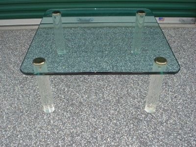 FABULOUS KARL SPRINGER CHUNKY LUCITE/GLASS COFFEE TABLE  