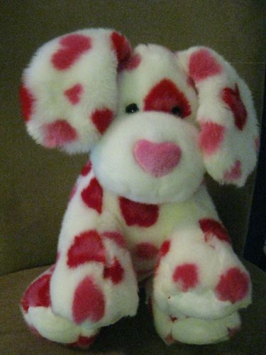 New stuffed BUILD A BEAR Red Pink Hearts Valentine Dog  