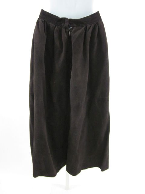You are bidding on a pair of ANNE KLEIN Brown Suede Full Pleated Skirt 