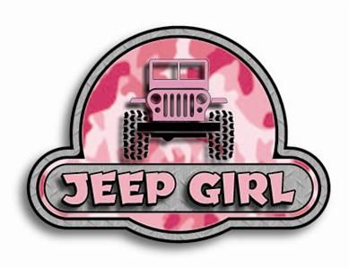 Pink Camo JEEP GIRL printed window sticker for your YJ, CJ, WRANGLER 
