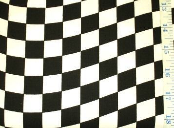Auto Racing Wavy Checkered Flag Cotton Fabric NASCAR  