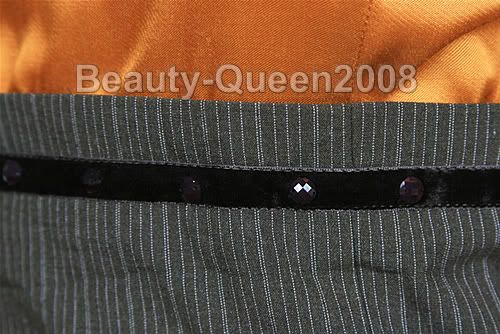 Ruffle Front Long Sleeve Dress Bead Bronze/Brown New XS  