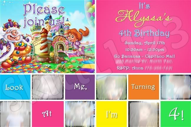 Custom Candyland Personalized Invitations  Many designs  