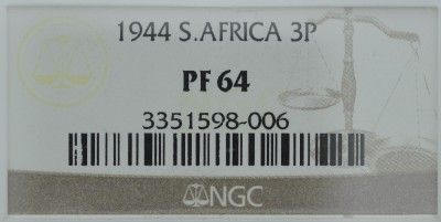 South Africa Silver Set 1944 NGC PF62 64 RARE (150pcs.)  