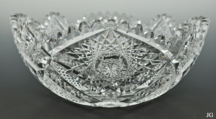 Fabulous Quality ABP Cut Glass Vase Star Design  