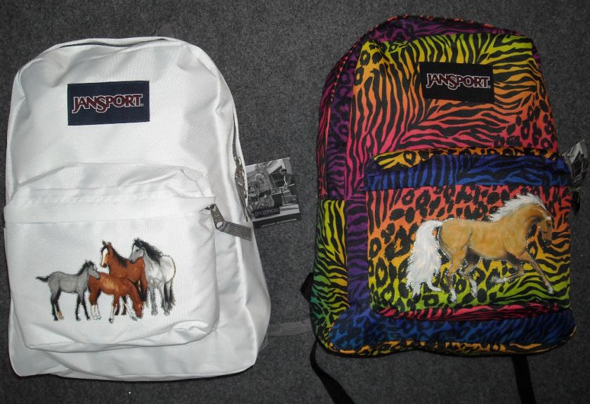 Girls Horse Backpack~JanSport~Animal Print OR White~NWT  