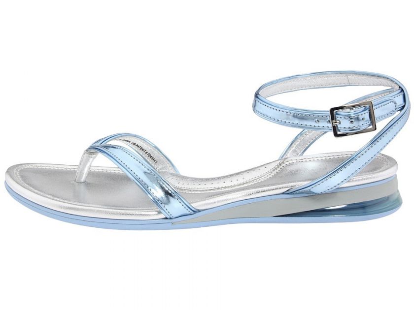 COLE HAAN NIKE AIR BLUE SILVER LEATHER SANDALS NEW  